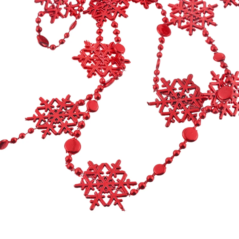 Urijk Golden Plastic Snow Chain Decoration Originality Accessories Gift Christmas Tree Ornament Plated Bead String 1PC New