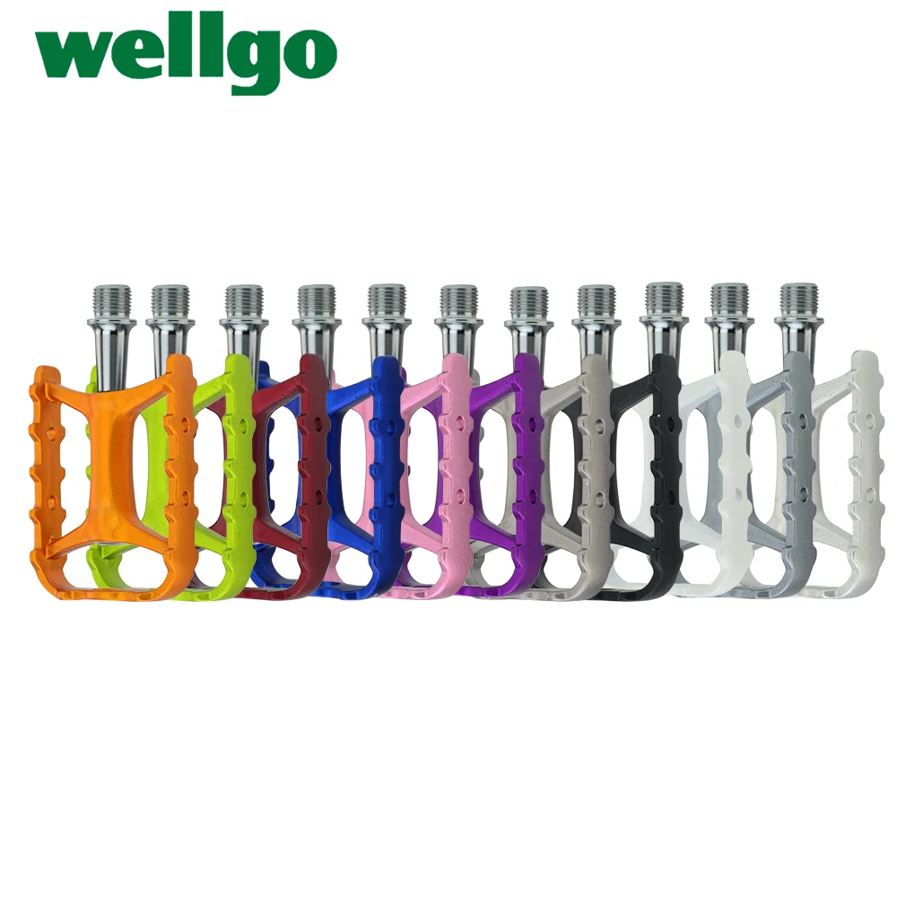 Pédales De Vélo Wellgo M‑20 En Aluminium – Pour VTT, Route & Vélo Pliant – 9/16″ – 258g – Axe Cr‑Mo – Cage Noire - 9