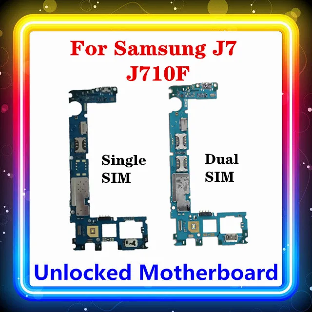 Материнская плата для Samsung Galaxy J7 2016 J710 J710F одна/две SIM карты J710FD/DS работает хорошо с