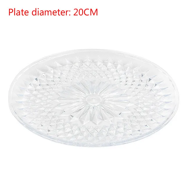 Plate-20cm 3-слойный Пластик Регулируемый десерт для хранения лотков Assemblable Свадебный вечерние украшения, фруктовый торт Snack Макарон тарелки лотка - Цвет: Plate-20cm