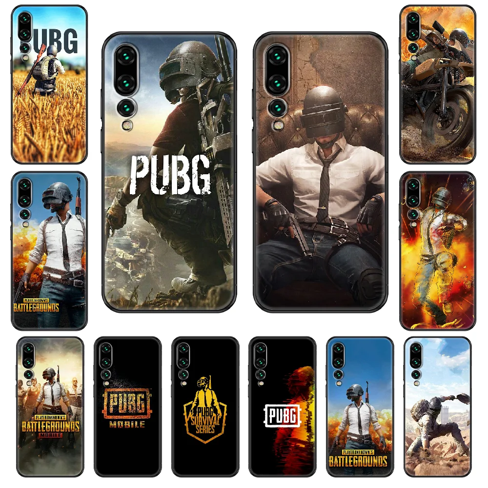 Чехол для телефона Game PUBG Huawei P 8 10 20 30 Smart Plus 2019 Z Lite Pro 2017 черный роскошный
