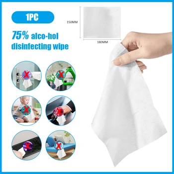 

1pcs 75% Alcohol Disposable Sterilized Non-woven Pads 180*150mm Mobile Phone Cleaning Wipe Skin Cleaning Sanitary Wipes