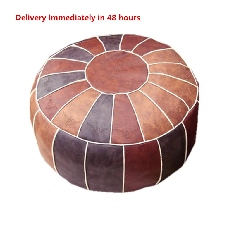 

Handmade Moroccan Pouf Living Room Decor - Hassock & Ottoman Footstool - Round & Large Ottoman Pouf - Stuffed Home Wedding Gifts