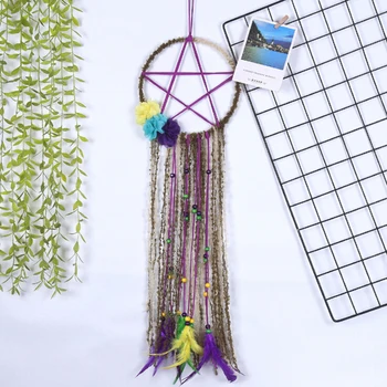 

Pentagram Five Star Dream Net Catcher Bohemian Style Dream Pendant Flower Wall Decoration Wall Hanging