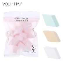 YOUSHA, 15 шт., алмазная губка для макияжа, пуховка для пудры, одноразовая губка для макияжа лица, косметическая пуховка, Жидкая основа, BB крем, Подушечка Для Пудры
