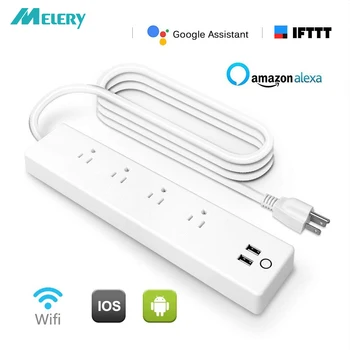 

Wifi Smart Power Strip Surge Protector Multi US Plug Socket Electric Outlet USB Charger Port Control by Amazon Alexa Google Home