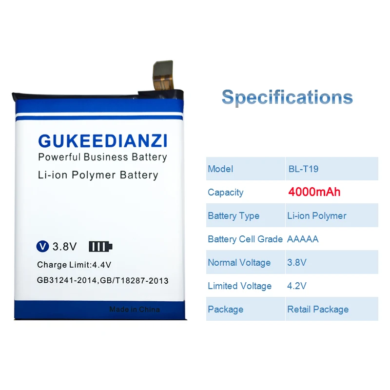 GUKEEDIANZI BL-T19 4000 мАч телефон Батарея для LG BL-T19 Nexus 5X H790 H791 H798 запасная батарея для мобильного телефона