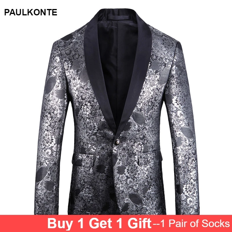 2019 autumn and winter new large size men's suit jacket high quality men's silver embroidery jacquard boutique suit dress 2019 autumn and winter new large size men's suit jacket high quality men's silver embroidery jacquard boutique suit dress