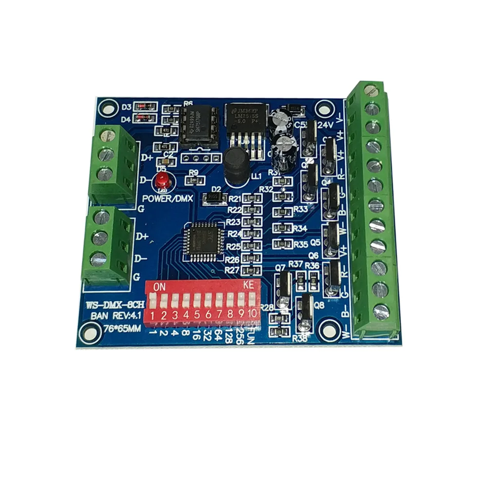 Facile Da 8Ch Rgbw Dmx512 Decoder, 8Ch 2 Gruppi Rgbw Uscita, Dc5V-24V Per La Luce Di Striscia Del Led, Ha Condotto Il Modulo