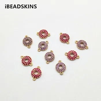 

New arrival! 12x9mm 50pcs Cubic Zirconia Round shape Connectors for Earrings parts,hand Made Earrings Findings Jewelry DIY