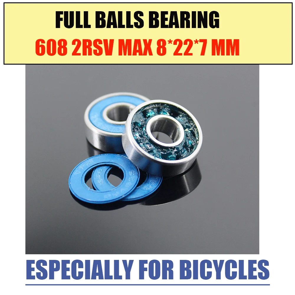 608 2RS Max Cartridge Bearing 8x22x7 mm ( 2 Pcs ) ABEC-3 Frame Pivot 608 VRS Full Ball Bearings