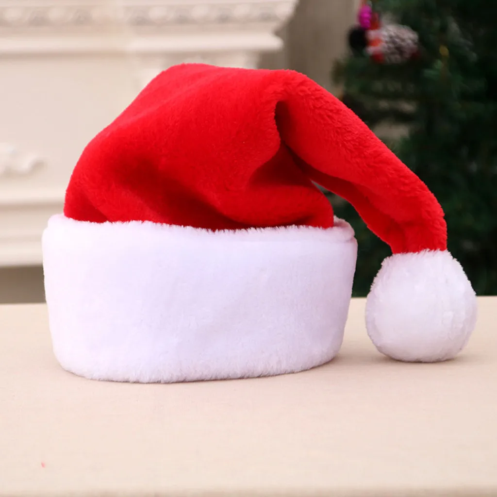 Высокое качество Navida Hig качественная бархатная Рождественская шапка s Санта Клаус Рождественский подарок плюшевая отделка шапка Новогодняя шапка с Рождеством