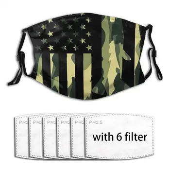

Anti Haze Fishing Fisher Camo American Flag Print Face Masks Cute Masks Fabric Protective PM2.5 Masks Proof Haze Sport Reusable