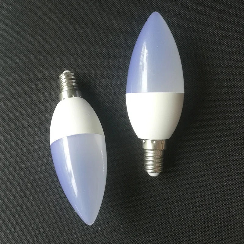 Cross Border Electricity Supplier for E12 E14 85-265V 3W 5Wled Plastic Clad Aluminum Candle Tip Bubble Pull Tail Light Source