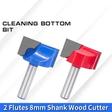 Augt 8mm haste de limpeza inferior madeira roteador 2 flauta aloy fresa fresa para trabalhar madeira ferramentas 10mm 15mm 20mm 25mm 30mm 32mm
