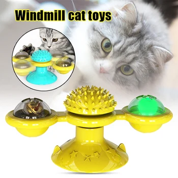 

Windmill Turntable Teasing Cat Toy Scratching Tickle Hair Brush Pet Accessories YU-Home