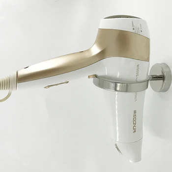 

Hot Sale Wall Mounted Hair Dryer Holder Rack Stainless Steel Vacuum Suction Hook Stand Set Storage Holder Bathroom Organizer