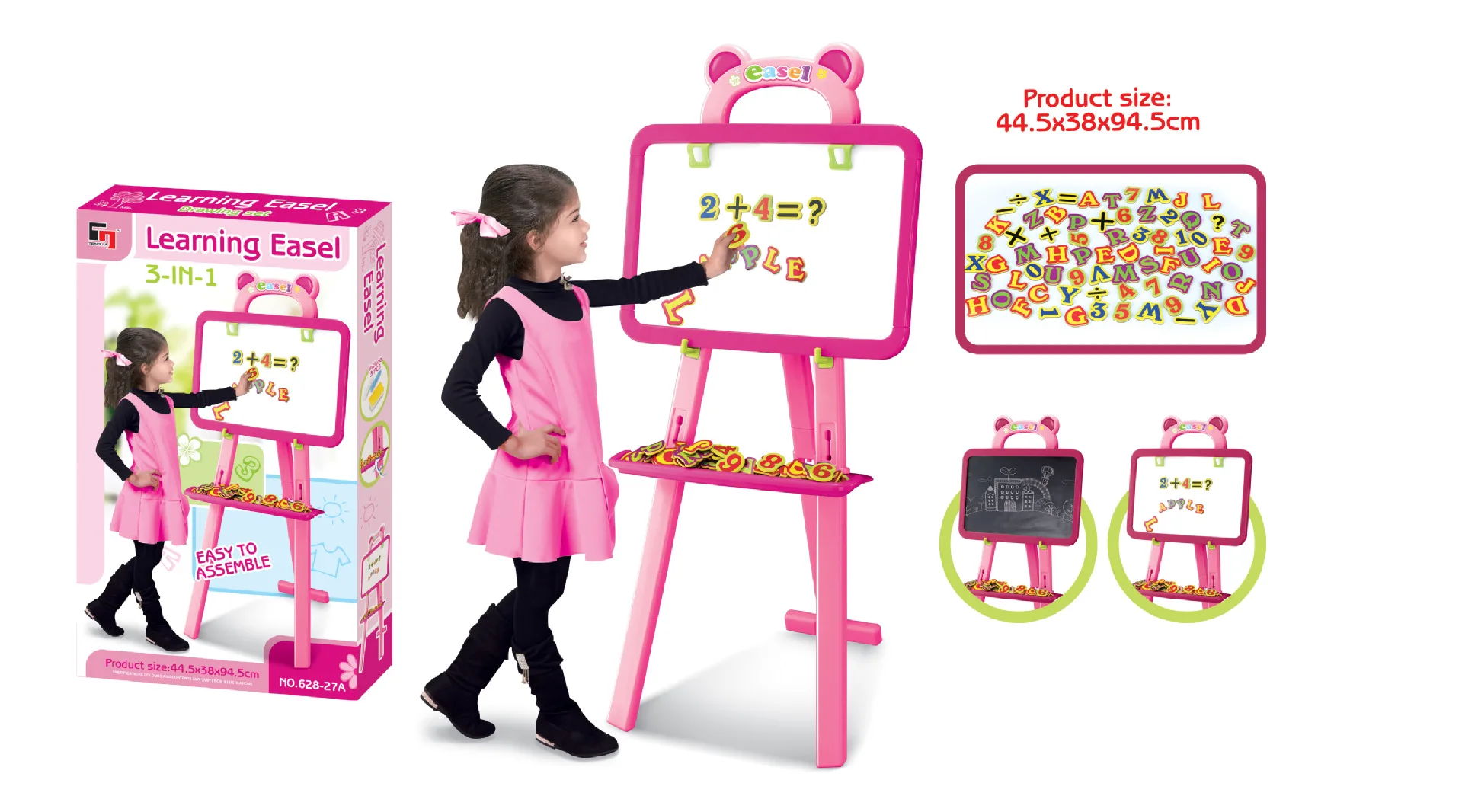 

Children Large Size Double-Sided Sketchpad xue xi jia Magnetic Drawing Board Children'S Educational with Tile Painting Toy