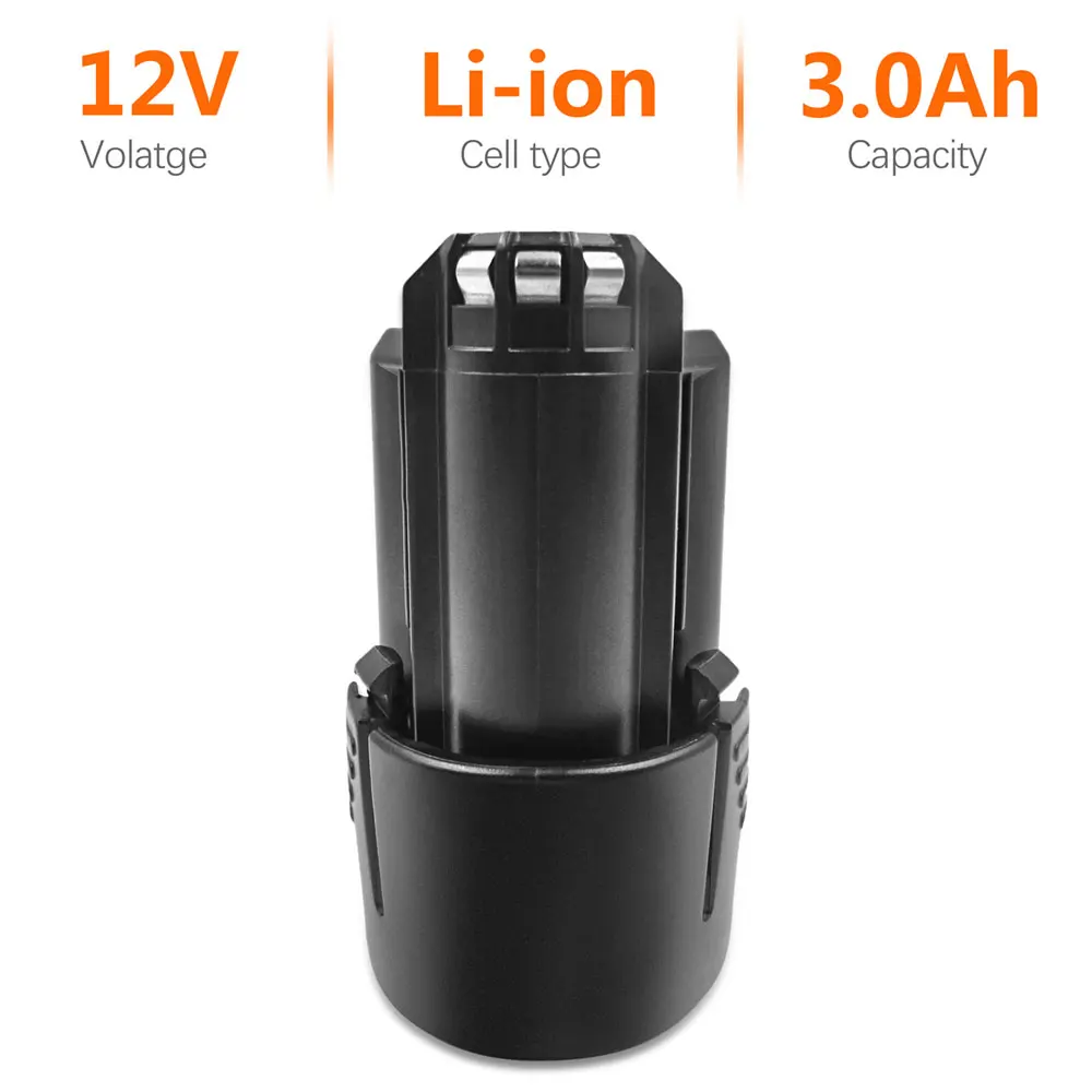 battery packs Turpow 2Pcs BAT411 12V 3000mAh Li-Ion Rechargeable Battery for BOSCH BAT412 BAT411A BAT413A D-70745GOP Cordless Tools Battery lithium coin