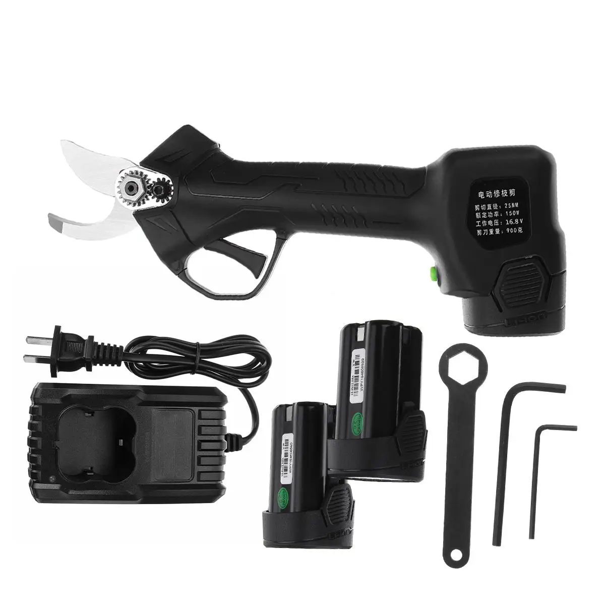 Rechargeable Electric Garden Scissors for Pruning Stems and Branches with Durable Battery and 2.5 CM Maximum Cutting