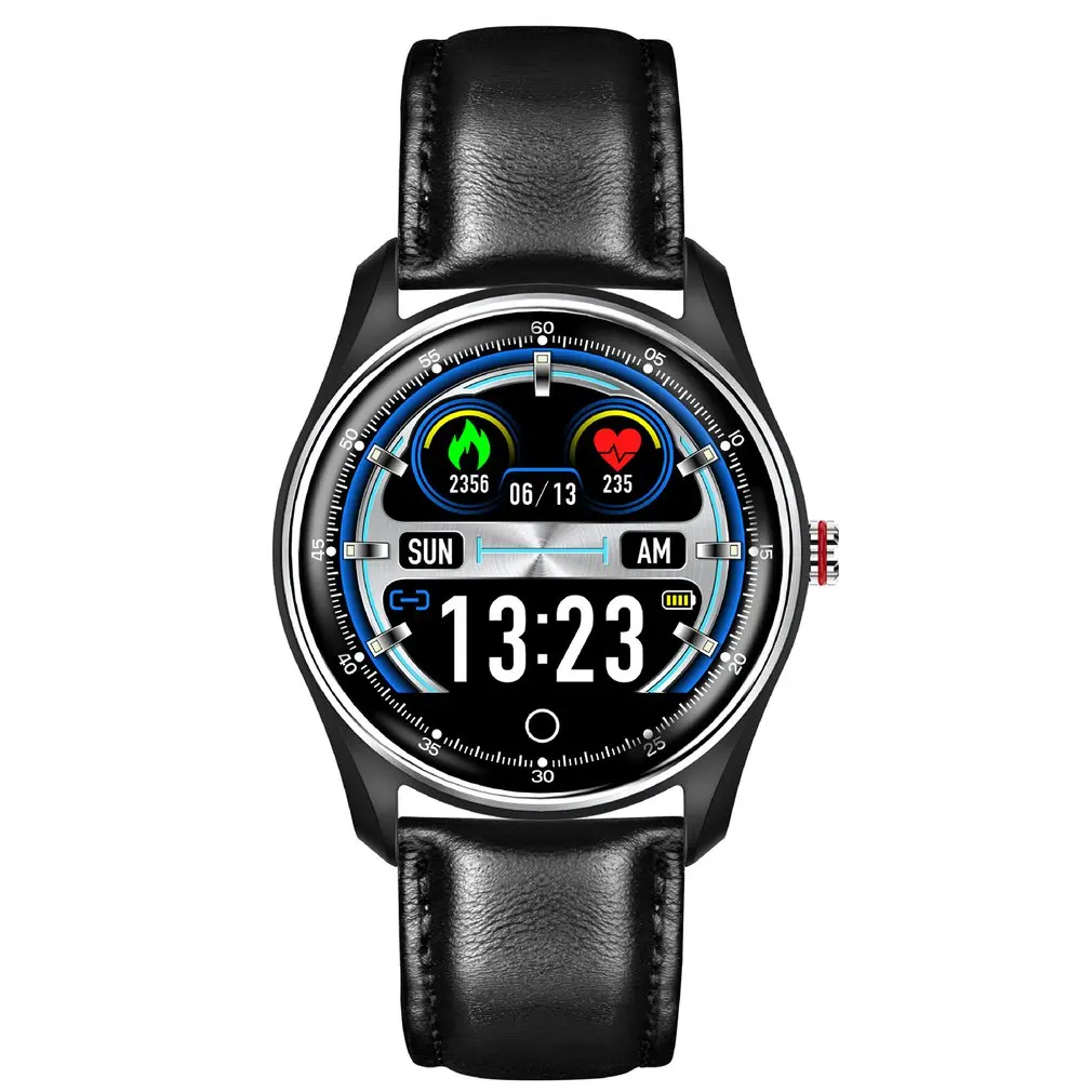Leather Strap Smart Sports Watch Waterproof Bracelet Smart Sports Step Count Touch Watch Color Screen Smart Watch HOT