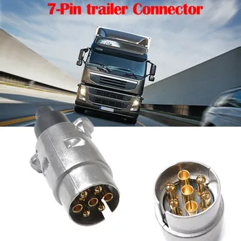 

On Sale High Quality Professional 12v 7-pin Trailer Connector Aluminum 7-poles Connector Trailer Plug Alu Pendant Connector #LR3