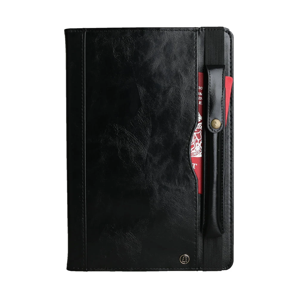 Для samsung Galaxy Tab S6 10,5 SM-T860 T865 чехол из искусственной кожи 12 отделений для карт откидной складной чехол для планшета с держателем для ручек Fundas - Цвет: Black