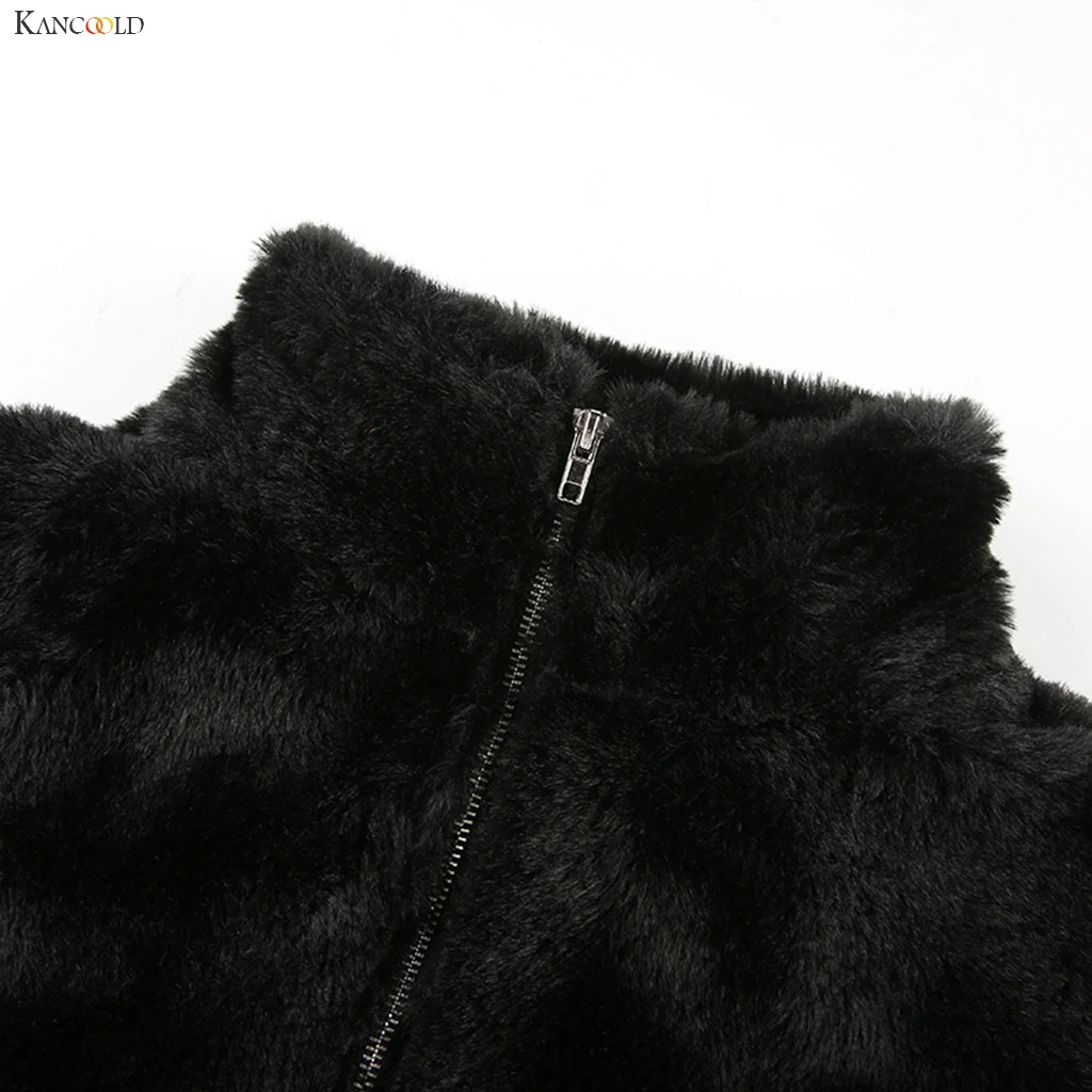 KANCOOLD пальто женское из искусственной шерсти воротник с длинными рукавами куртка на молнии Высокая уличная мода новое пальто и куртки для женщин 2019Oct30