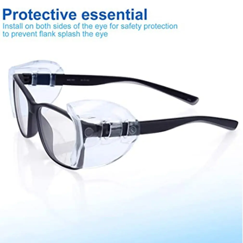 

1Pairs Safety Eye Glasses Side Shields Slip on Clear Shield for Safety Glasses Fits Most Eyeglasses Myopic Flap sheet splash ins