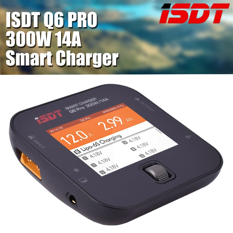 

ISDT Q6 Pro BattGo 300W 14A Pocket Smart Digital Charger Lipo Battery Balance Charger For RC Models DIY Spare Part