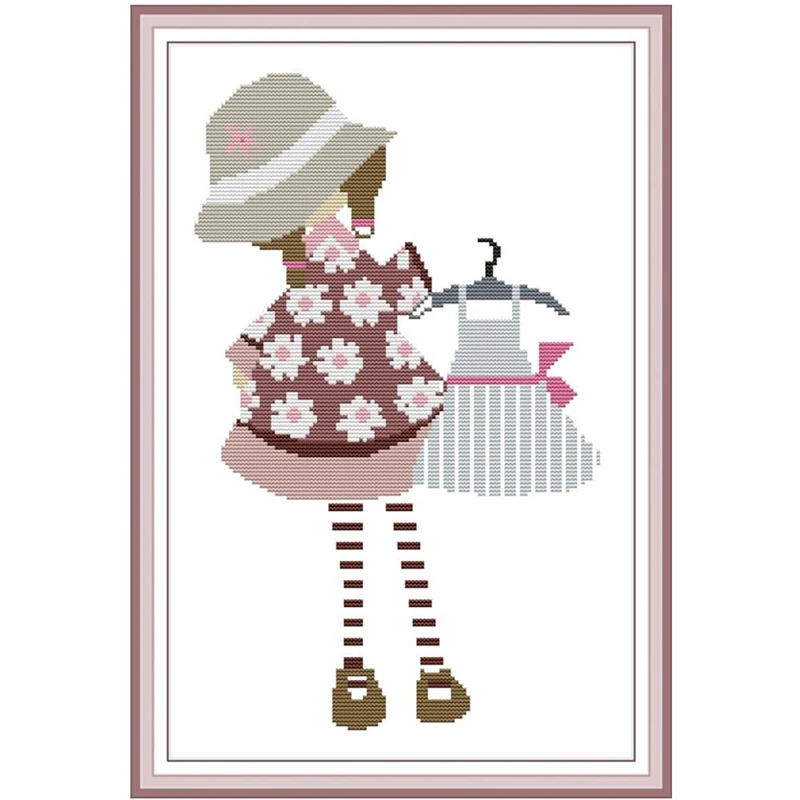 My dress cross stitch kit aida 14ct 11ct count print canvas stitches needlework embroidery DIY handmade | Дом и сад