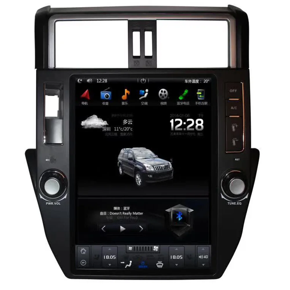 Best 10.4 inch Vertical Screen Tesla Style Android 9.0 Car DVD player GPS for TOYOTA Land Cruiser Prado 150 2010-2013 Lexus GX470 2