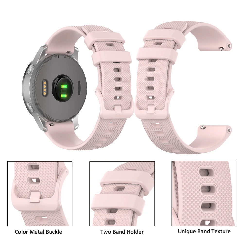 Для Samsung Galaxy Watch 42 мм/GearS3 для Garmin Vivoactive 4S/Vivomove 3S силиконовый спортивный сменный
