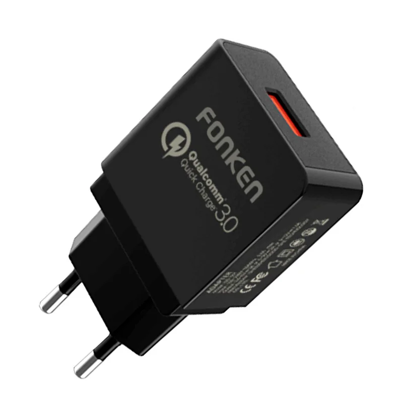 Square 18W Charger FONKEN 18 Вт быстрое зарядное устройство Быстрая зарядка QC3.0 2,0 зарядка для мобильного телефона планшета USB зарядное устройство s Универсальный портативный настенный адаптер - Тип штекера: Square 18W Charger