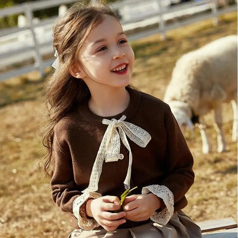 

2 4 6 8 10 12 Years Girls Sweater Autumn Winter Long Sleeve Thick Warm Knitwear Children Soft Cotton Pullovers Clothes For Kids