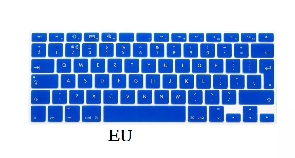 EU-Blue Клавиатура для Macbook Pro retina 13 15 A1502 A1398, чехол для клавиатуры, тонкая, водонепроницаемая, защитная пленка - Цвет: EU-Blue