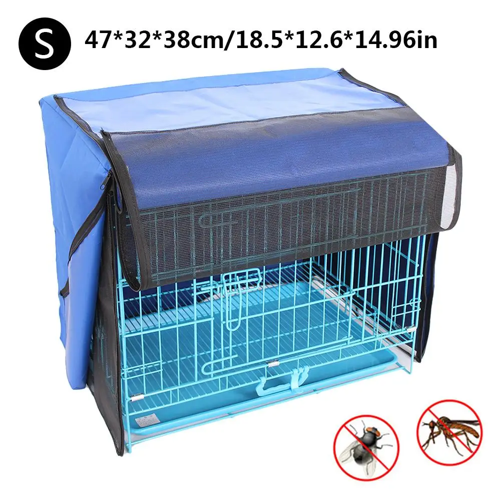 Double layer Dog Cage Cover Pet Mosquito Cover Net Oxford Double Zipper