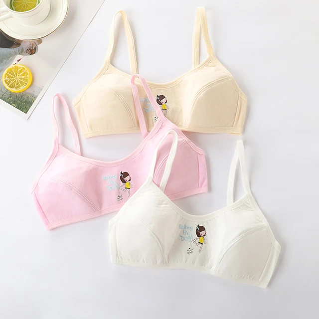 4pcs/Lot Girls Bras Soft Young Children Bra for Kids Teenagers Wire Free  Training Small Vest Teenage Underwear Puberty Clothing - AliExpress