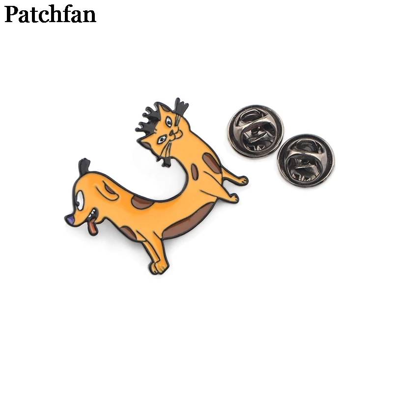 20 шт./партия, Patchfan Catdog, цинковые заколки с героями мультфильмов для мужчин и женщин, рубашка, очаровательное пальто, одежда, рюкзак, значки медали, броши A2267