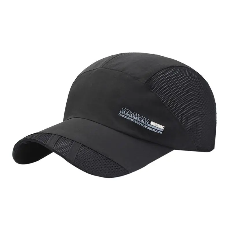 Черный Baseball Cap Summer Mesh Hat Adult Casual Baseball Cap Adjustable Cap Breathable Cap - Цвет: Черный