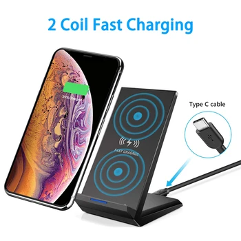

15W Qi Fast Wireless Charger For Samsung Note 10 Plus S9 S8 For Huawei P30 Pro For iPhoneX For Xiaomi 9 Fast Wireless Charging