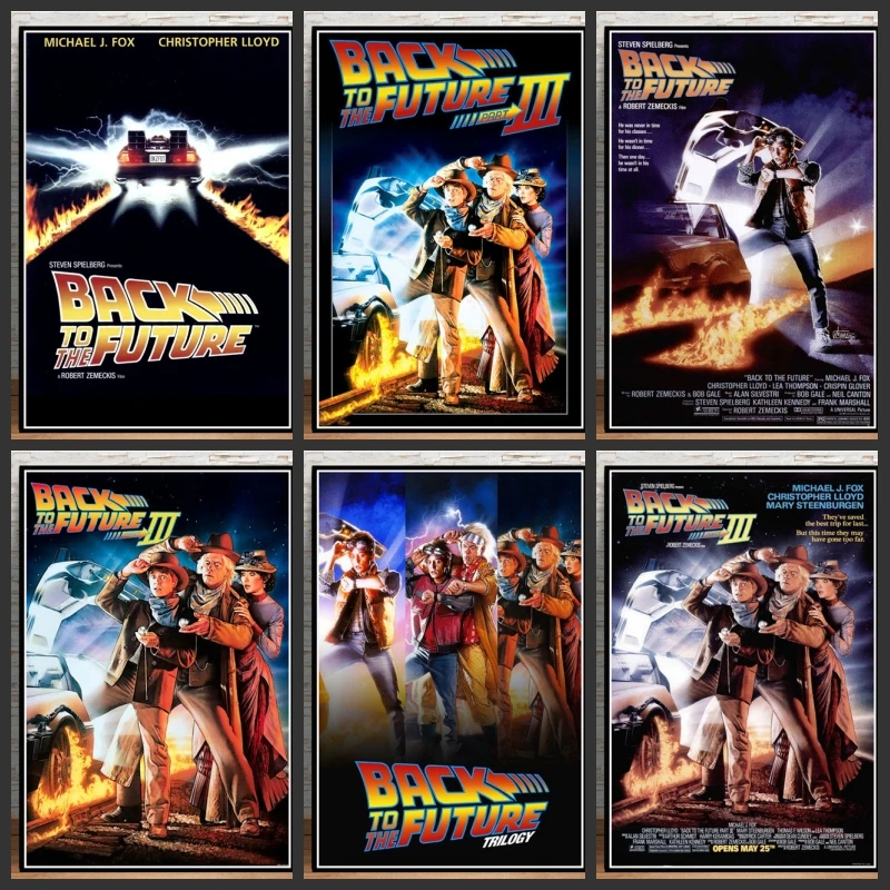 Back To The Future 1 2 3 Classic Movie Film Poster And Prints Wall Art Canvas Painting Wall Pictures Home Decor quadro cuadros