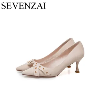 

women leather dress pumps elegant high heels 6cm ladies party footwear pointed toe dress female shoes vintage work office shoes
