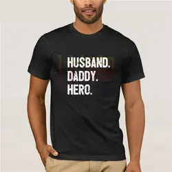 Мужская футболка «Папа-герой», подарок на день отца, летняя футболка, винтажная Мужская футболка с длинными рукавами и круглым вырезом