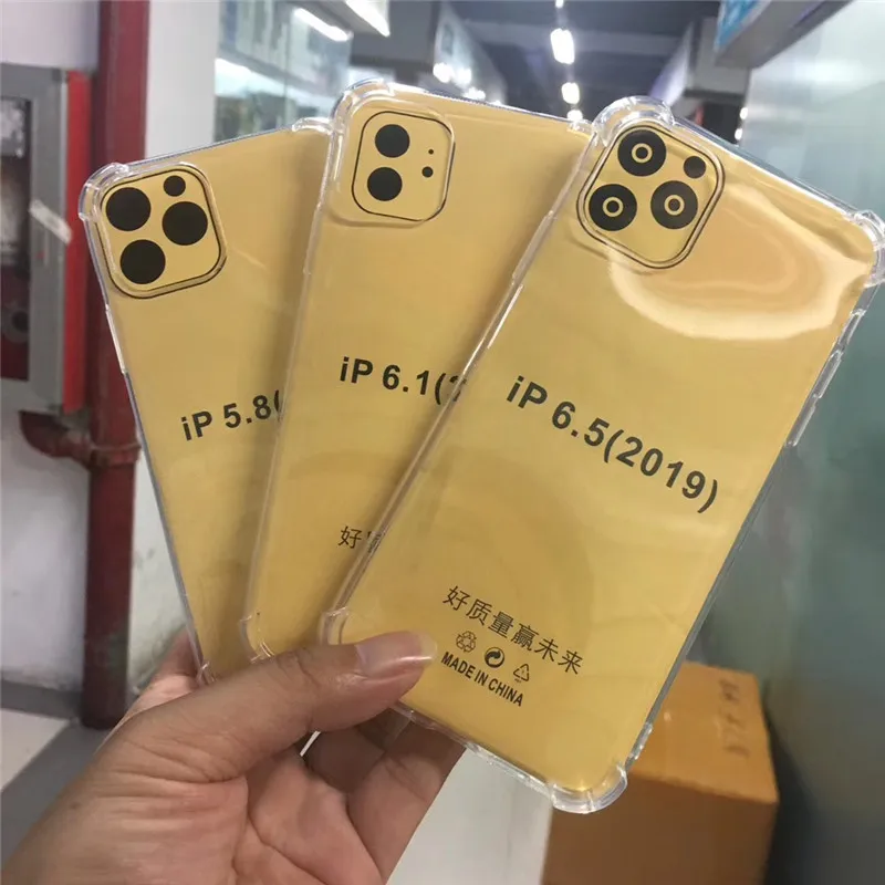 

4th Anti-fall TPU Case for iPhone 11 5.8 6.1 6.5 XS Max XR X 7Plus 8Plus 6Plus 5S 6/7/8 Phone Case Soft Transparent Back Cover Protect Skin