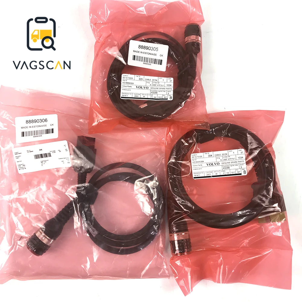 

VOCOM 88890300 and VOCOM II adapter (88894000) 8 Pin 88890306+OBD2 OBDII 88890306+USB 88890305 diagnostic Cable For Volvo Truck