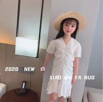 

2020 Korean style girls hollow out dress fashion cool summer girls dresses 2-7 years F200