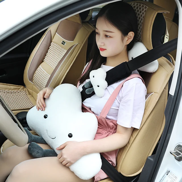 Lovely Cloud Car Decoration Plush Toys Stuffed Soft Shoulder Strap Dolls Headrest Pillow for Children Baby Rest Gifts 1