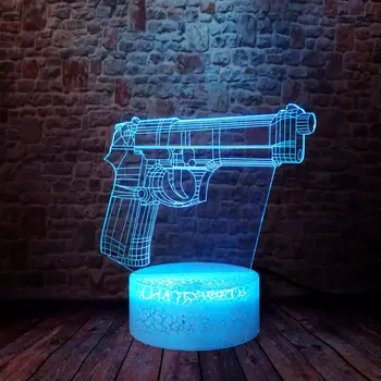 

Flashing Battle Royale Cannon Model 3D Illusion LED Sleeping Nightlight Colorful Changing Light Light-up Toys