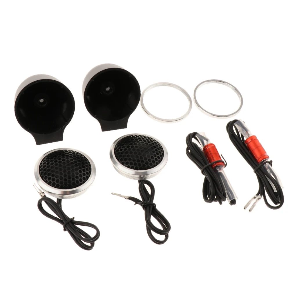 1 Pair Car Tweeters, 150W Car Half-Dome Stereo Treble Speakers with Installation Accessories